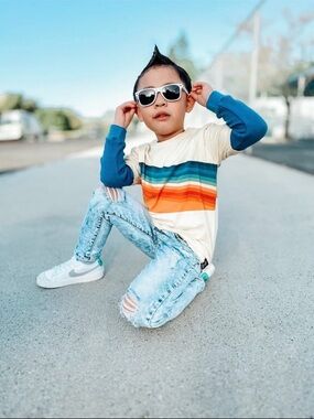 Little Rad Things, Rainbow Waves T-shirt, 4T